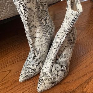 Snakeskin booties
